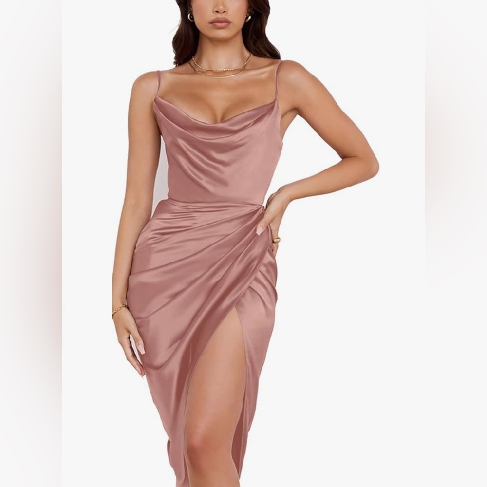 Pink midi dress